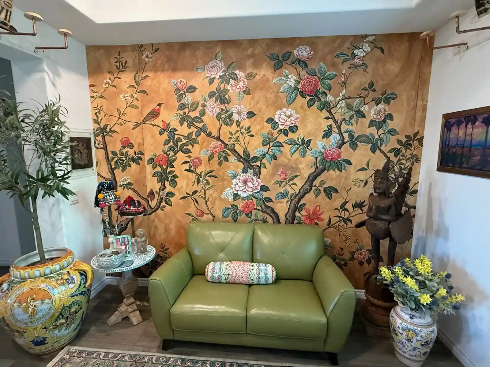 Expert wallpaper installer working in Chicago suburb home