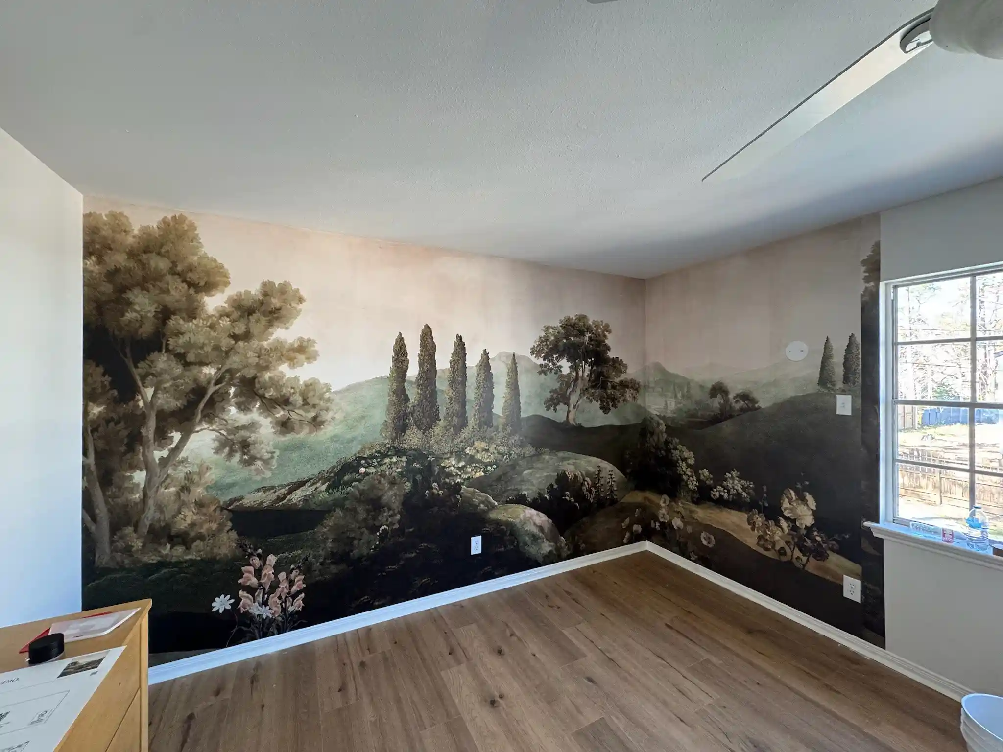Commercial wallpaper installation office Naperville