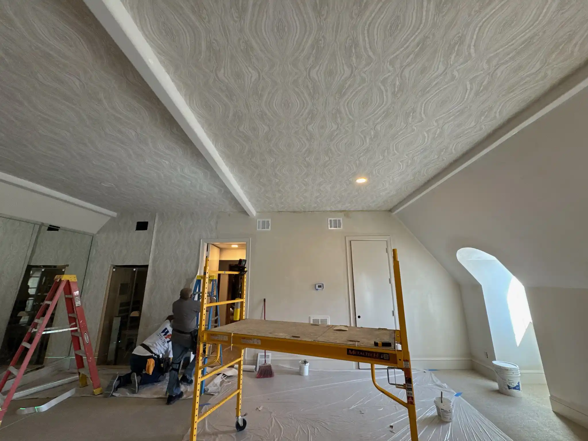 Finished wallpaper installation in Aurora, IL home