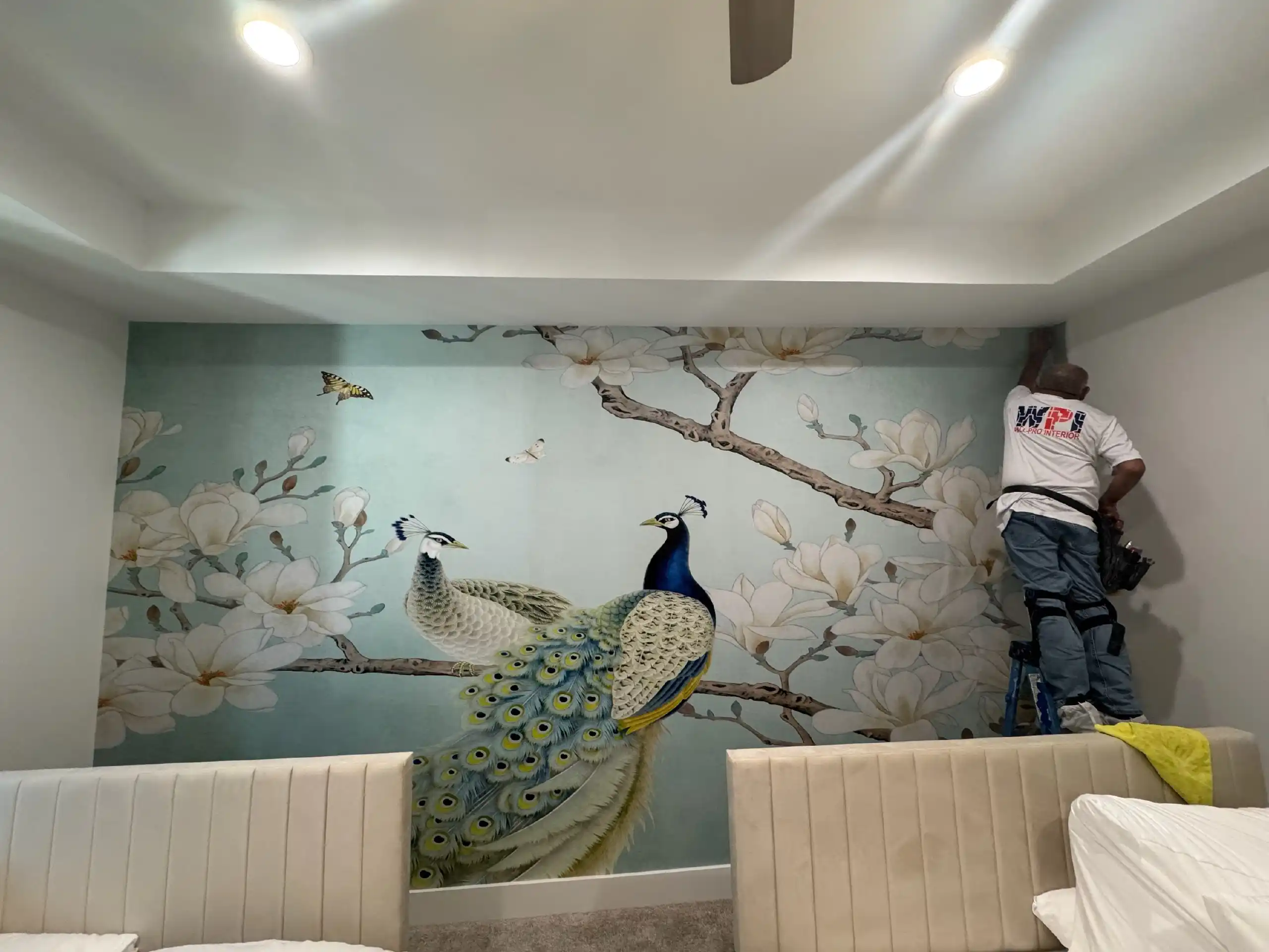Finished wallpaper installation in Joliet, IL home