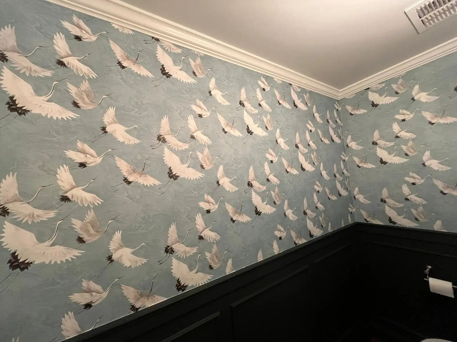 Finished wallpaper installation in Waukegan, IL home
